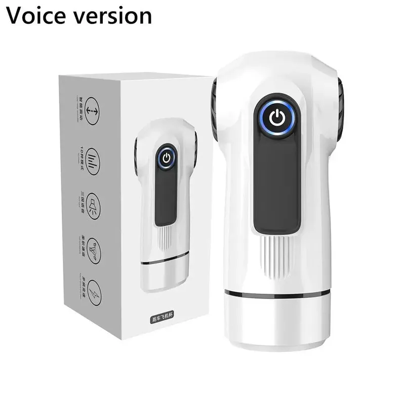 Men Training Device USB Fast Charge Adult Toy Airplane Cup Sensual Strong Vibration Three Language Voice Control Faster