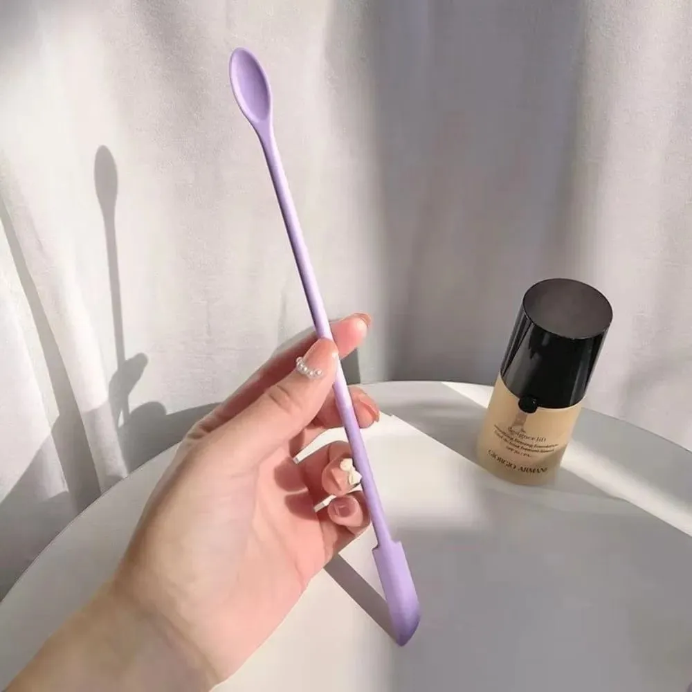 3pcs Portable Mini Silicone Scraper Double-head Lengthened Face Mask Brush Soft Jam Scraping Spoons Makeup Brushes Set — image 1