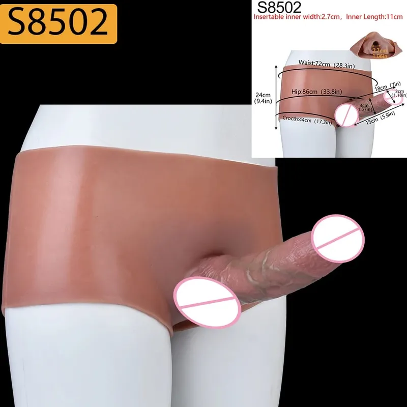 High Waist Strap-On Penis Sleeve насадка на член Skin Touch Hollow Penis Cover Silicone Wearable Extension Sex Toys For Men — image 20