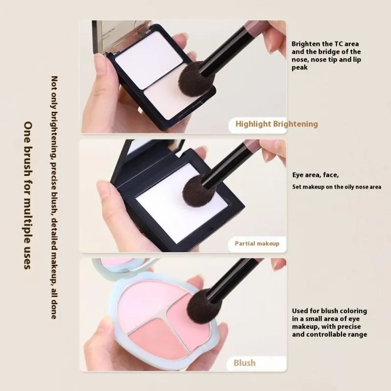 【1Pcs Small Fan Shape Blusher Brush Powder Blush Cream Liquid Blush Makeup Brushes Precise Blush Brush Makeup Tools】 — image 3