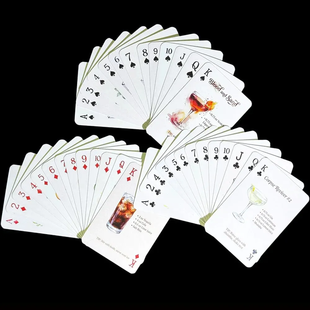 54-Card Deck of Original Cocktail Recipes Bartender's Guide Party Playing Cards Home Bar Decor Drinking Game with Storage Box — image 2