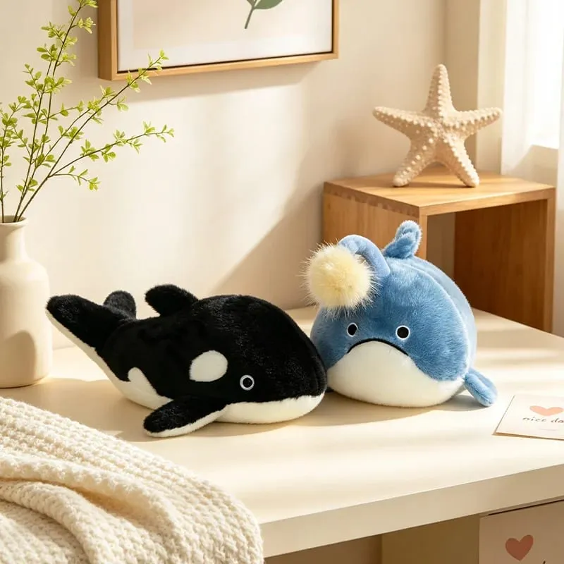 New Creative Ocean Plushies Sea Urchin Lanternfish Crab Orca Plush Throw Pillows Cute Marine Animal Decorative Cushions for Sofa — image 4