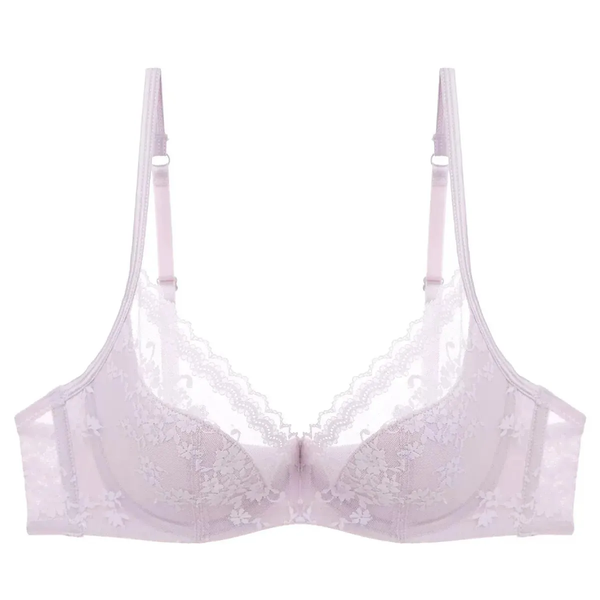 Thin Lace Lingerie Set for Summer Small Chest Gathering Soft Steel Ring Support Anti Sagging Bra Underwear Two-Piece Set — image 6