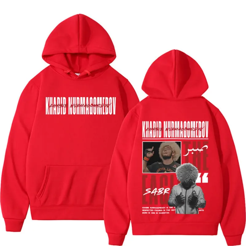 Khabib Nurmagomedov THE EAGLE Retro Hoodies Men Women Fashion Gothic Long Sleeve Pullovers Casual High Quality Hooded Sweatshirt — image 12