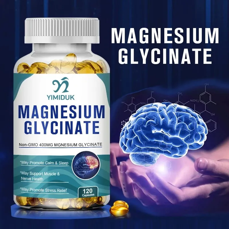 Magnesium Glycinate Capsules 400mg High Absorption Bone Support Health Care Mineral Supplement Promotes Muscle Gel 120 Capsules — image 2