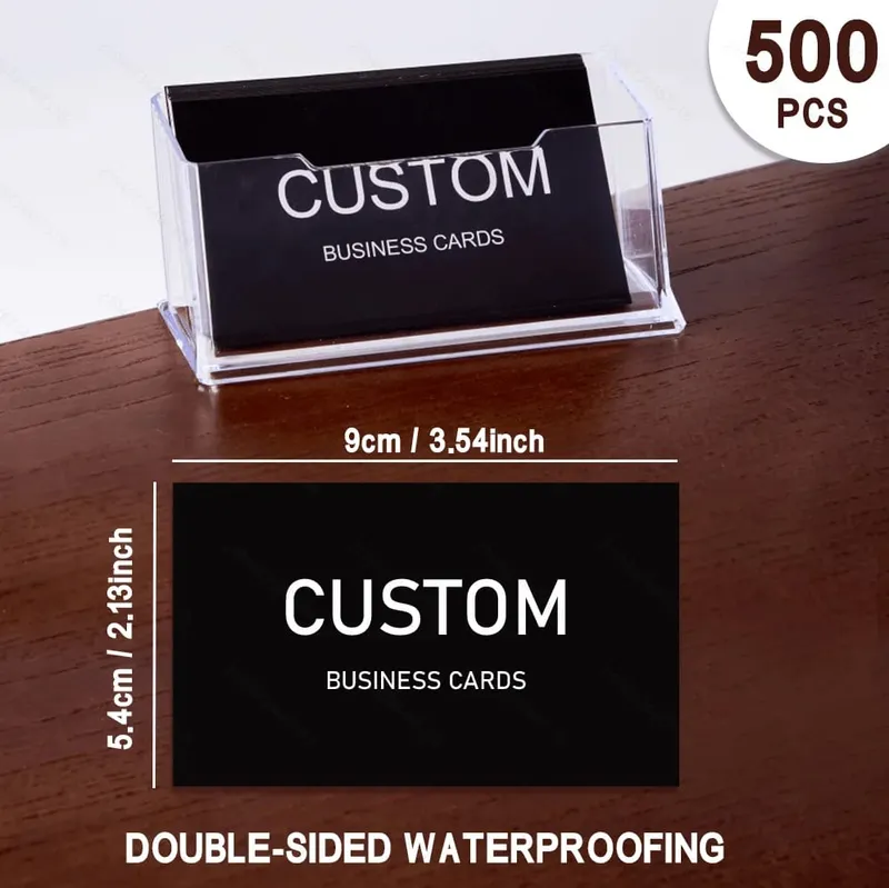 200/500/1000pcs Customizable Cards Personalized Business Cards with Acrylic Storage Box Matte Film Thank You Invitations — image 9