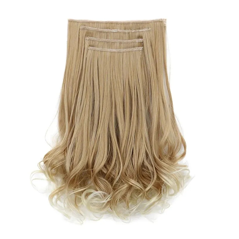 Synthetic 14Inch Short Wavy Curly Hair Extension 4pcs/set Clip -in Invisible Soft Hairpiece for Women Party Daily Use — image 12