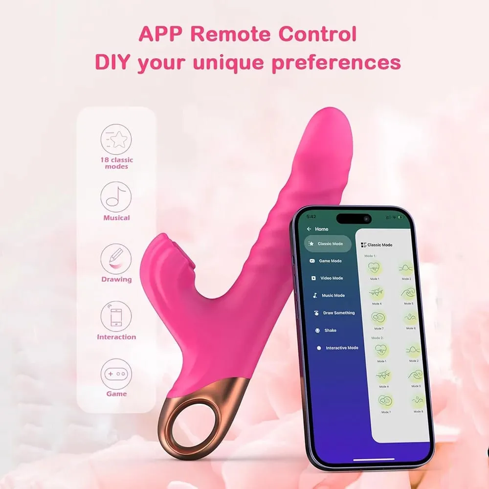 Sucking Vibrator Female Sucker Clitoris Stimulator for Women Dildo Massager Wand G Spot Thrusting Sex Toys Adult Goods Shop — image 4