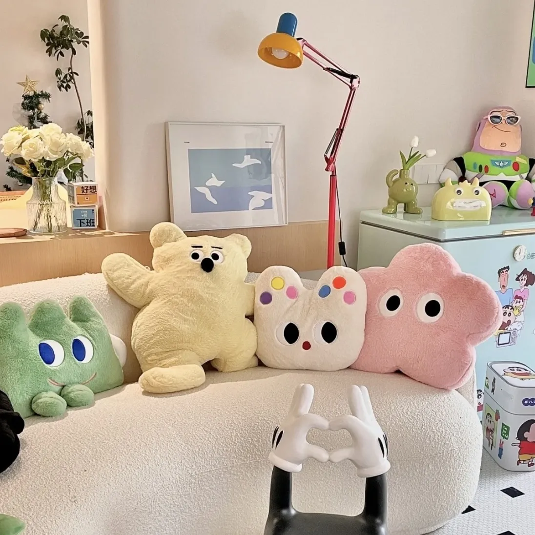 Người Nổi Tiếng Nữ Tính Hoa Gối Sofa Trang Trí Kawaii Gấu Mèo Đệm Thú Nhồi Bông Cầu Vồng Hoa Vòng Thỏ Sang Trọng Đồ Chơi Giáng Sinh — image 3