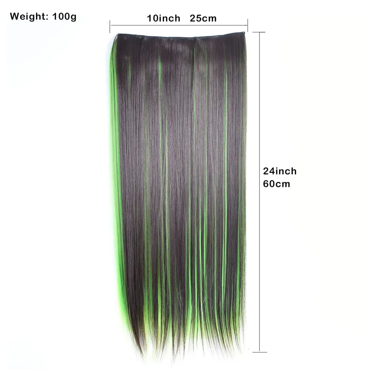 Jeedou Clip-in Hair Extension 5Clips One Piece Straight Synthetic Hairpiece Blue Brown Green Red Highlighted Piano Color — image 2