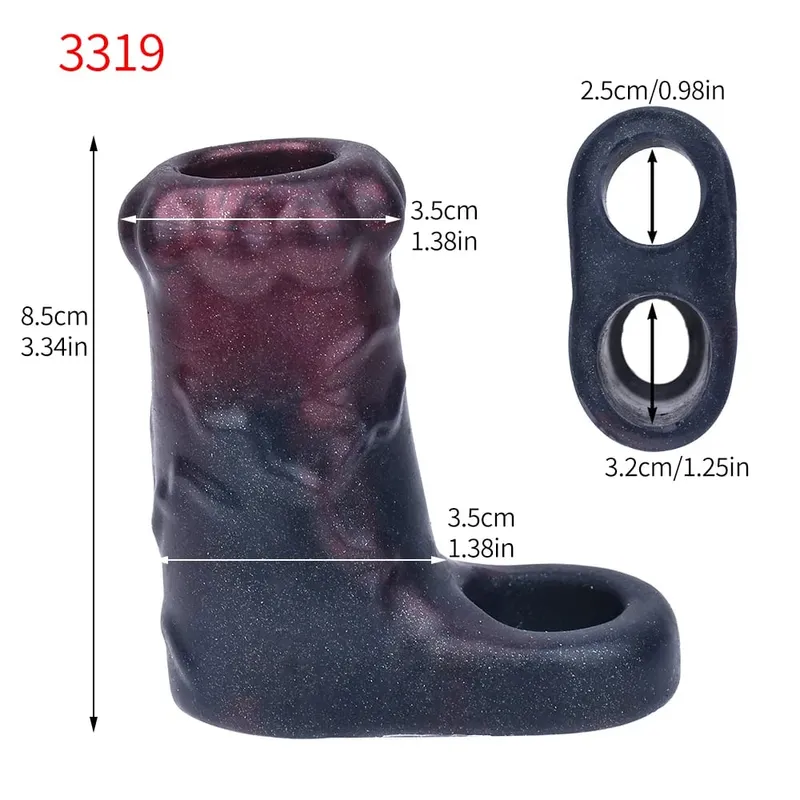 9.65‘’ Large Penis Sleeve насадка на член Pants 18+ Men Sex Toy Wearable Soft Realistic Hollow Dildo Panties Adult Supplies — image 9