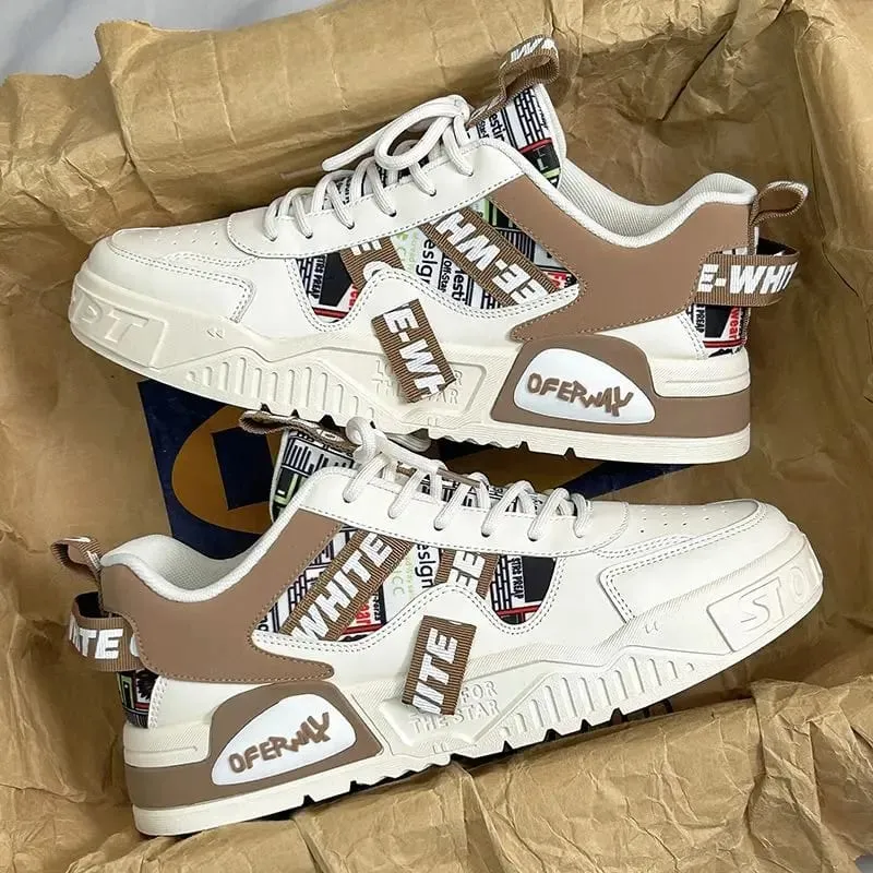 2026 Casual Sneakers New Fashion Leather Sneakers New Skateboard Mens Shoes Outdoor Running Sports Shoes Hiking Tennis Platform — image 1