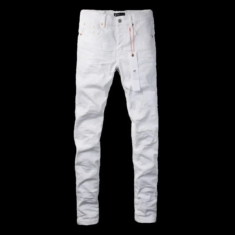 Spring New Men's White Skinny Jeans High Quality Slim Fit Trousers Streetwear Hip Hop Style Casual Fashion Stretch Denim Pants — image 1