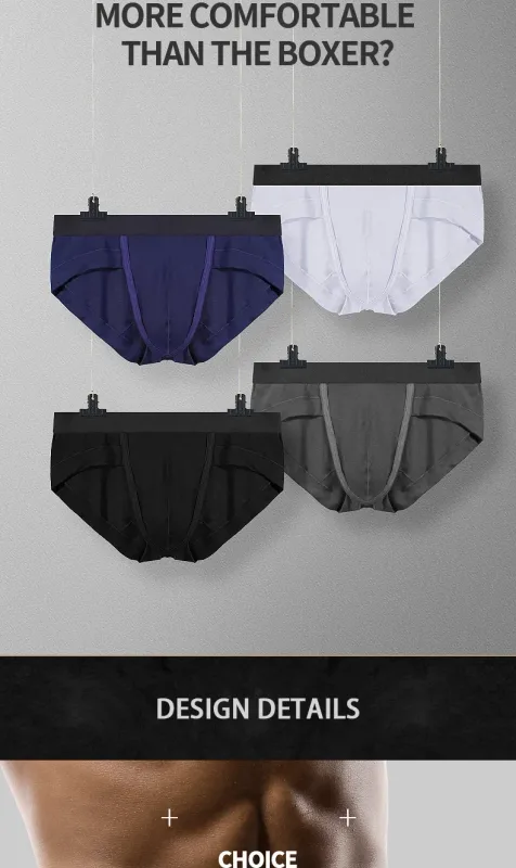 5PCSMen's three-piece briefs with U-shaped pouch, modal fabric, breathable, summer youth low-rise bottom pants — image 10