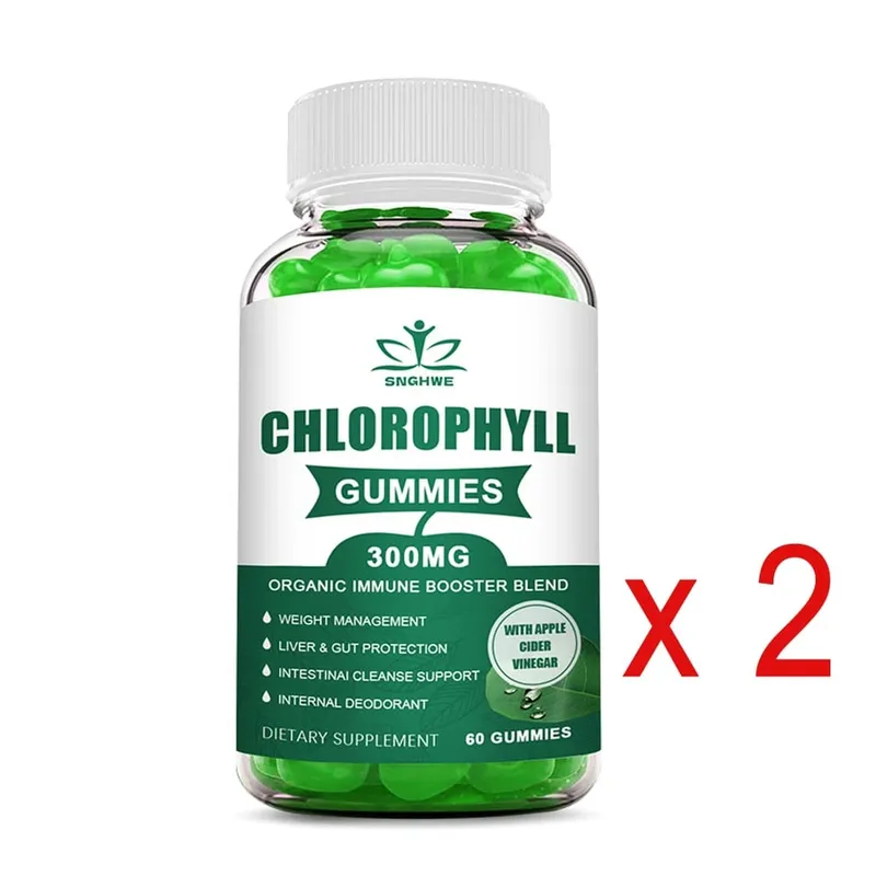 Gomas de clorofila - com ACV Vitamina D3 C E B12 - Desodorante natural Impulsionador de energia Imune e suporte à digestão Vegan 60 doces — image 10