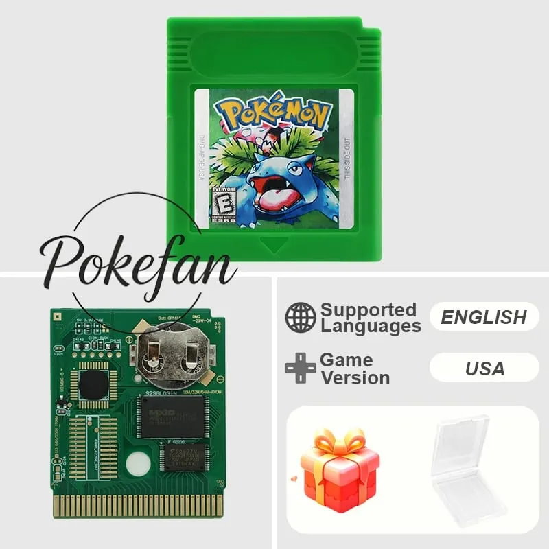 Pokemon Series Blue/Crystal/Gold/Green/Red/Silver/Yellow GBC Game in Box with Manuals for Video Game Cartridge USA Version — image 29