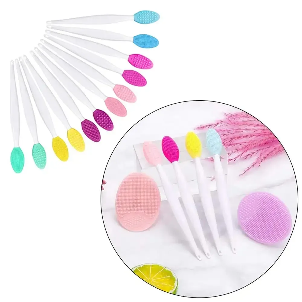 En gros 4 pièces nouveau Design de mode nez Double face outil Silicone lèvres gommage exfoliant brosse pinceaux de maquillage ensemble de pinceaux de maquillage — image 2