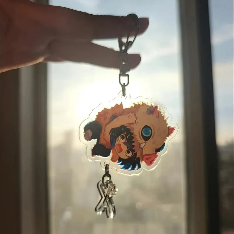 Hot Demon Slayer Tanjiro Kamado Acrylic Keychain Anime Peripherals Cute Cartoons Fashion Jewelry Backpack Pendant Christmas Gift — image 4