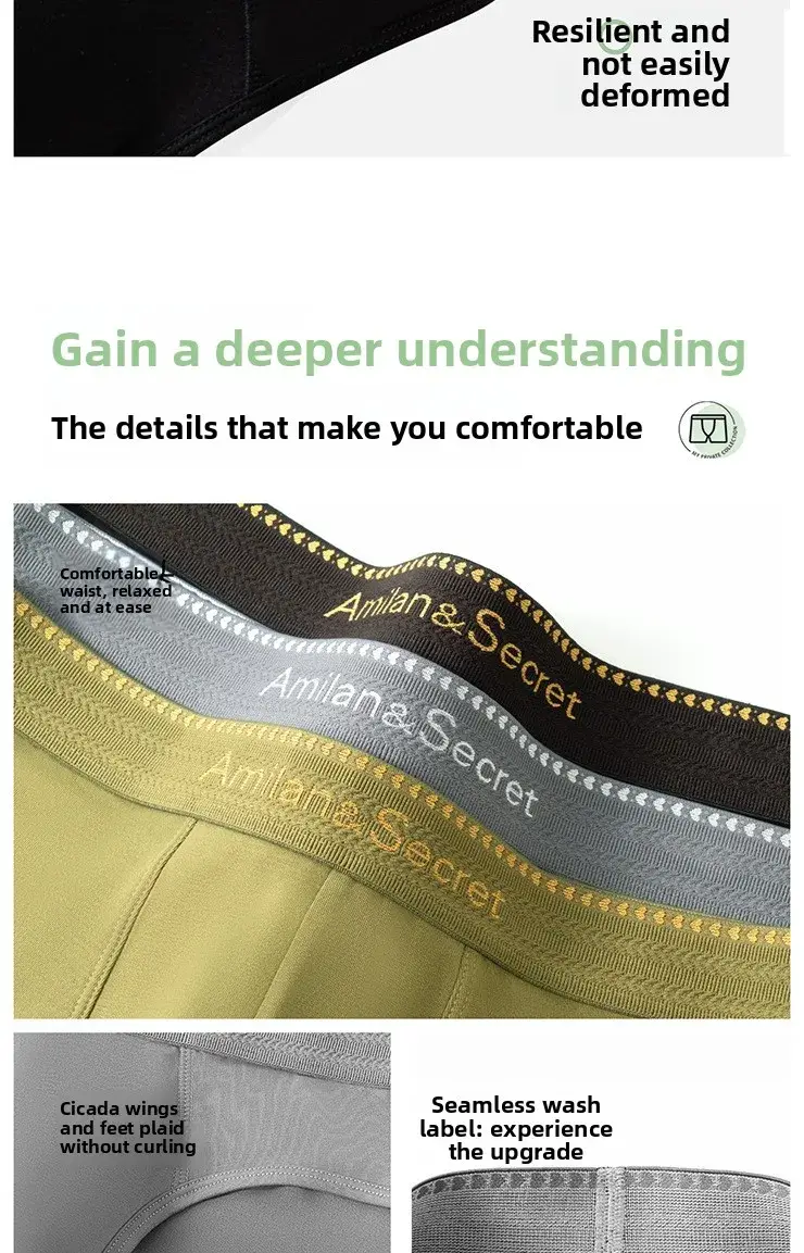 3Pcs Men's Modal Briefs Mid‑Waist U‑Pouch No‑Fly Solid Triangle Underpants Soft Breathable Athletic Daily Men Underwear — image 13