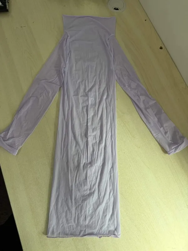 Joskaa Transparent Stretch Seamless Shiny Lingerie Dress Long Sleeve Tight Bodycon Pencil Skirt Nightwear Ntimate Night Dress — image 14