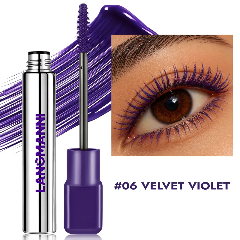 Colorful Blue Mascara Lengthens Eyelashes Extension Thick Fiber Curling Waterproof Green White Pink Black Eye Makeup Cosmetics — image 12