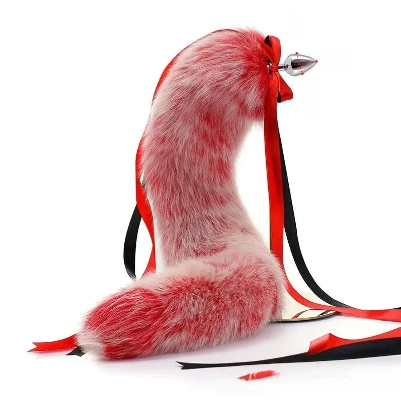200cm Soft Real Fur Fox Tail Anal Plug with Split Design Metal Butt Plug for Women Cosplay Costume Flirt Sensory Sex Toys — image 18