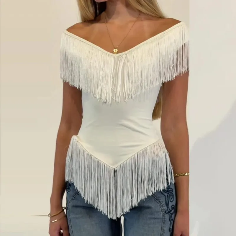Elegant V-neck Irregular Hem Party Dress Women's Fashion Tassel Patchwork Slim Fit Gowns Casual Sleeveless Solid Evening Dresses — image 9