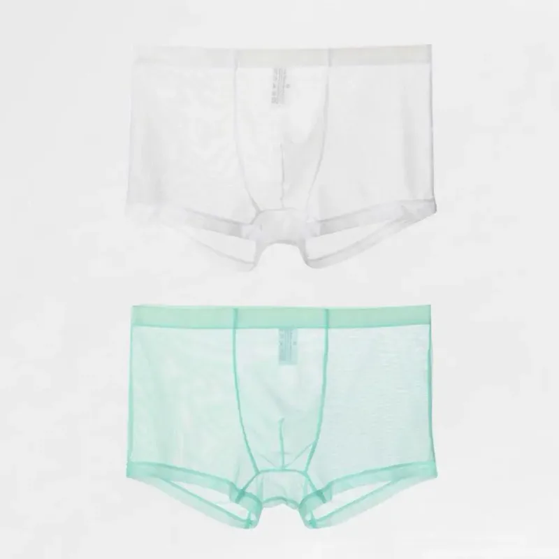 Mga Transparent na Boxer para sa Mga Lalaki na See Through Panlalaking Panloob na Sexy Mesh Low Waist Ice Silk Manipis na Nakakapalamig na Panti ng Lalaki na Panloob na Panloob — image 20