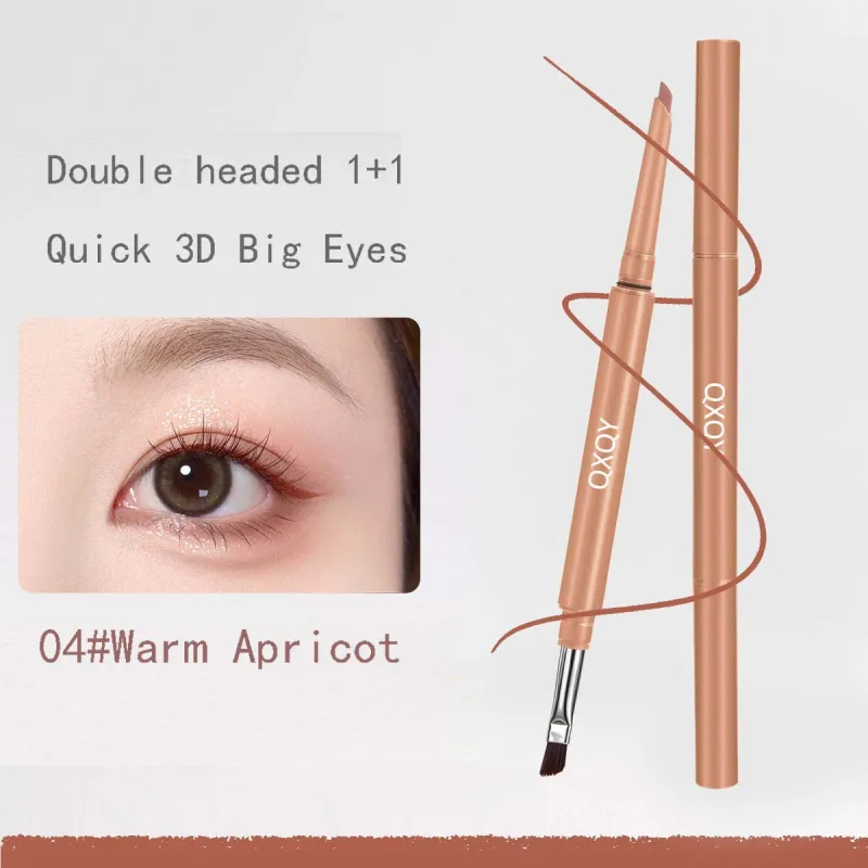 1 Pcs Double Head Easy To Color Gel Eyeliner Smooth and Waterproof Sweat Proof Dark Brown Lying Silkworm Outline Eyes Cosmetics — image 11