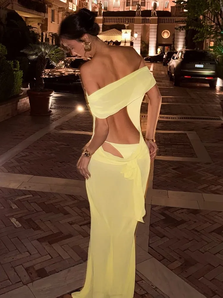 Nibber Elegant Dress Women See Through Backless Trend Bandages Ruched Wild Midnight Clubwear Fashion Vacation Party Vestidos — image 6
