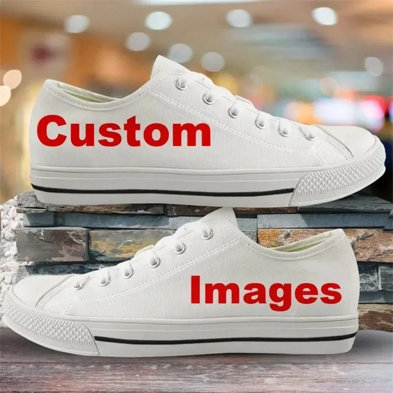 Custom Your Logo Image Text Name Pinted Shoes For Unisex High Top Canvas Shoes Women Free Dropshipping Ladies Sneakers