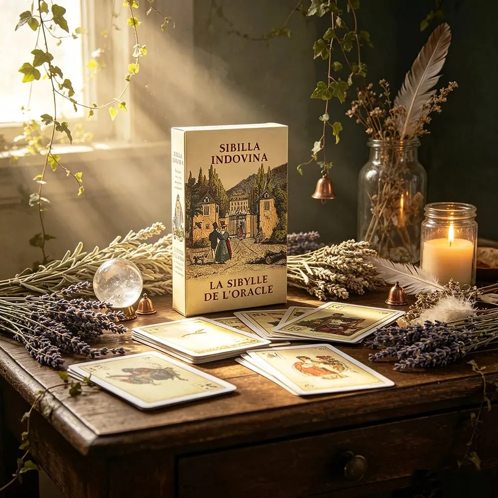 Sibilla Oracle Cards 52 Cards Italian Traditional Divination Deck Games Perfect for Daily Life Reading & Relationship Guidance