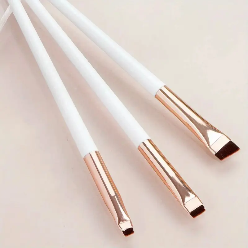 3-Piece Eyeliner & Eyebrow Brushes Set - Ultra-Fine & Flat Tips for Precise Control High-Quality Precision Makeup Application