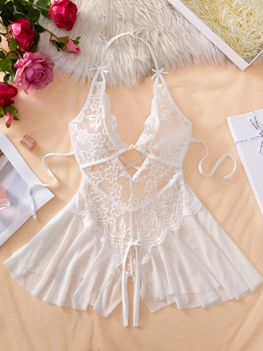 Halter-neck Sexy Bra With Adjustable Straps Open-Back One-Piece Underwear Best-Selling Erotic Lingerie For Women Intimacy Set