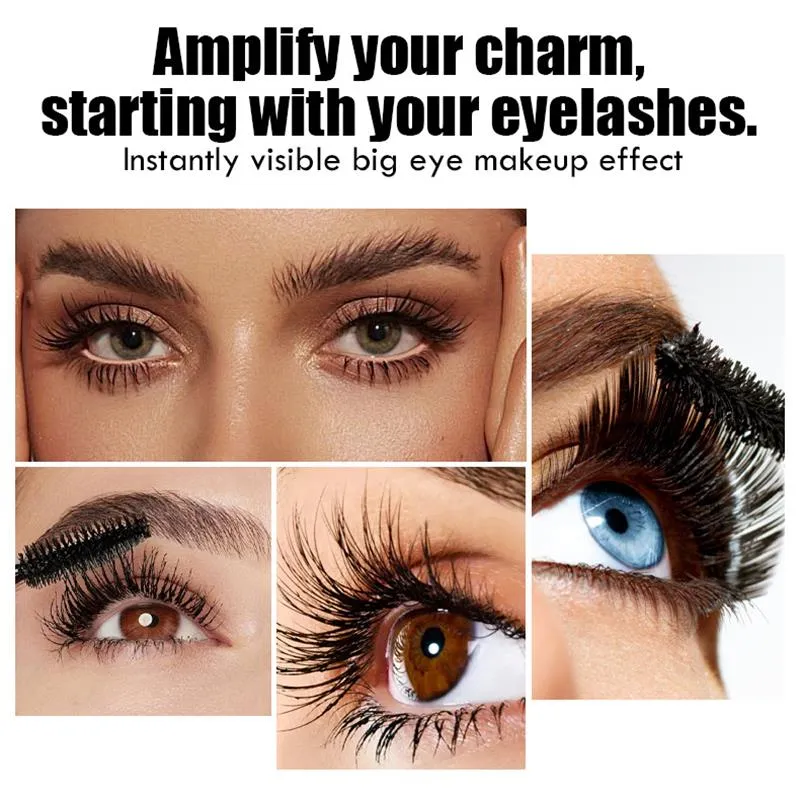 Eye Black Mascara Waterproof Lengthens Eyelashes Extension Silk Fiber Mascare Eye Makeup for Women Cosmetic Korean Make up — image 2