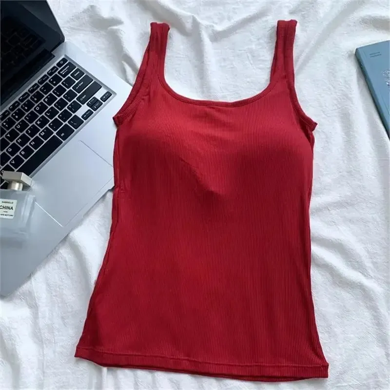 Red Bal Strap Vest Women's Tight Elastic ort Top with Chest Pad ort Wrap Chest irt Autumn Outdoor Wear Sports Top — image 6