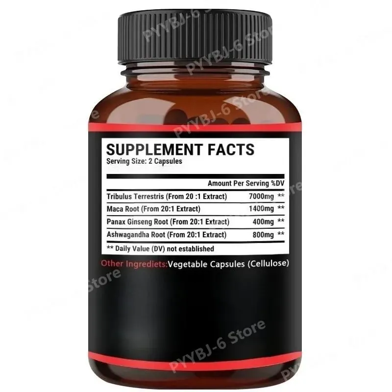 Tribulus Terrestris + Maca Root Extract Supplement understøtter energivitalitet Naturlig urtesundhed Ikke-GMO 90 veganske kapsler — image 5