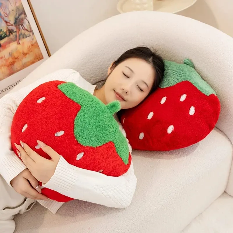 Strawberry Pillow Soft Stuffed Plush Toys Sweety Strawberry Sofa Hugging Pillow For Home Cushion Fruit Theme Birthday Gifts — image 3
