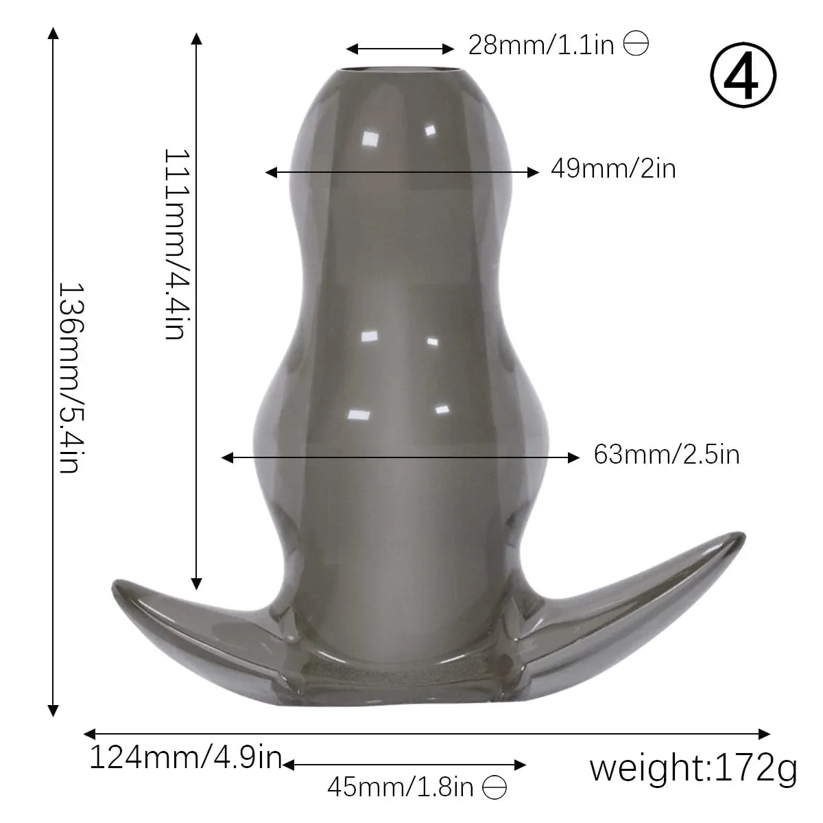 Purple TPE Hollow Tunnel Butt Plug Set - Graduated Open Anal Stretcher Plugs Flexible Sex Toy para sa Mga Lalaki at Babae — image 6