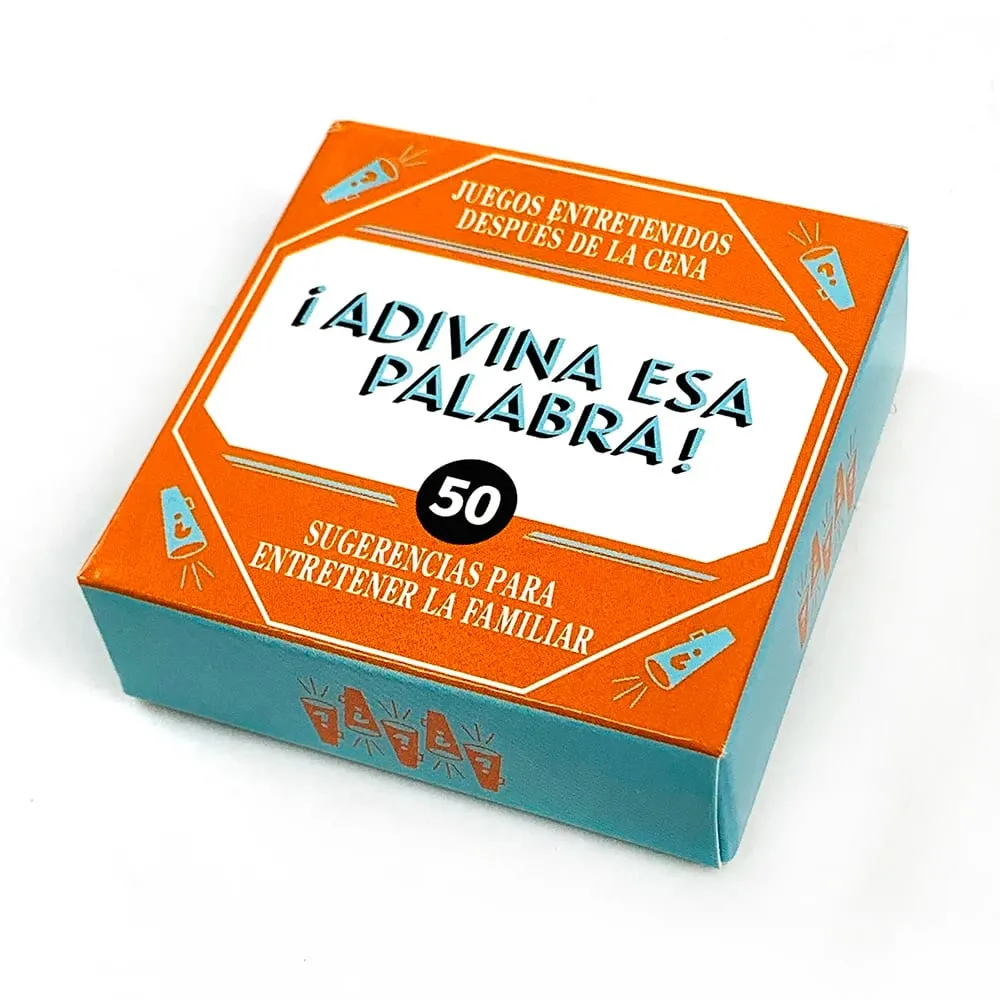 ¡Adivina Esa Palabra! 50 Spanish Family Game Cards – After-Dinner Entertainment & Interactive Word Guessing for Family Bonding