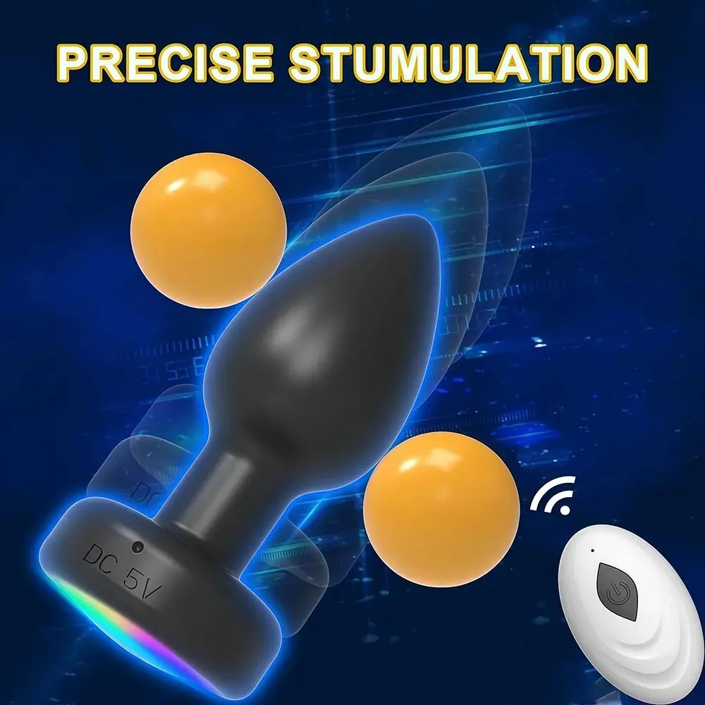 Powerful LED Anal Plug Vibrator for Men Women Female Vagina Remote Stimulator Prostate Butt Plug for Adult Couples Sex Toys
