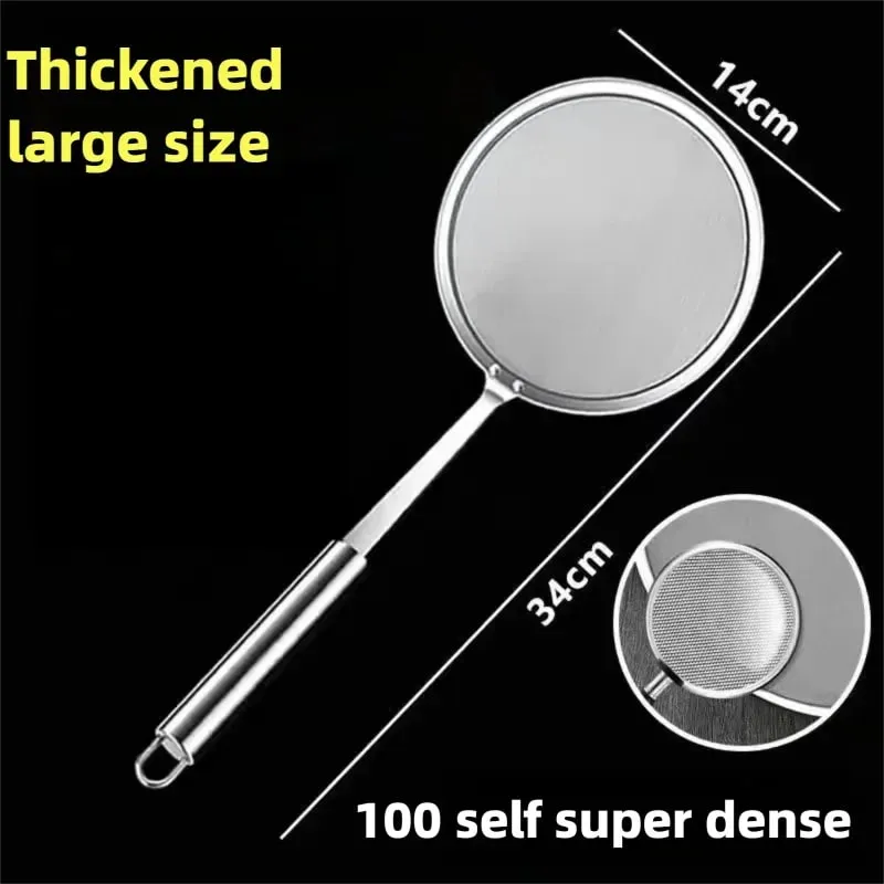 Filter Scoop Stainless Steel Fat Skimmer Spoon Fine Mesh Strainer Food Strainer With Handle Kitchen Oil Skimmer Strainer — image 11
