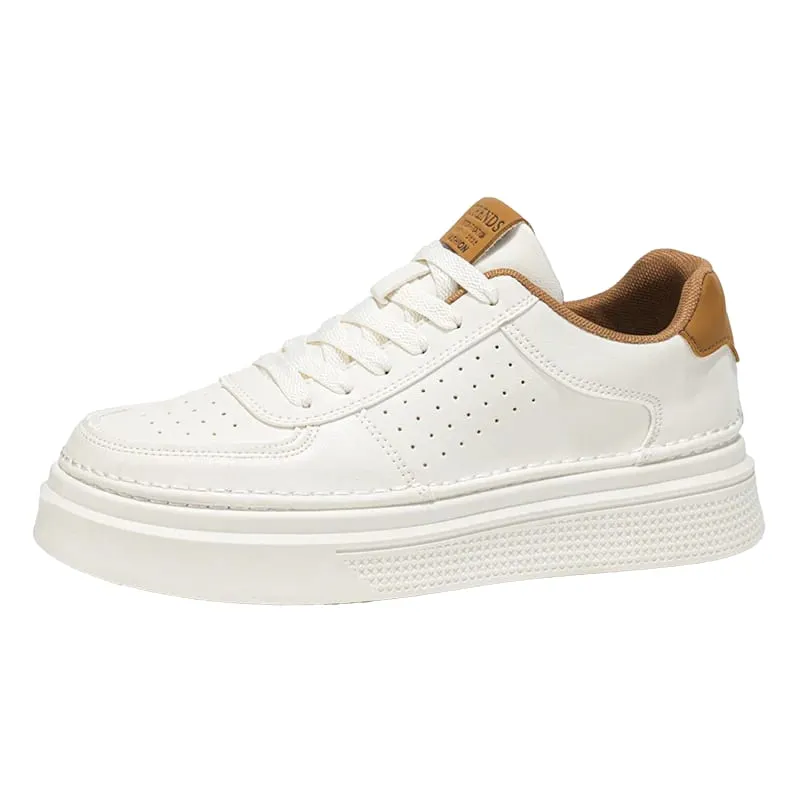 Men Casual Sneakers Breathable Trendy Mating White Comfortable Non-slip Daily Walking Thick Soled Height Increasing Sports Shoes