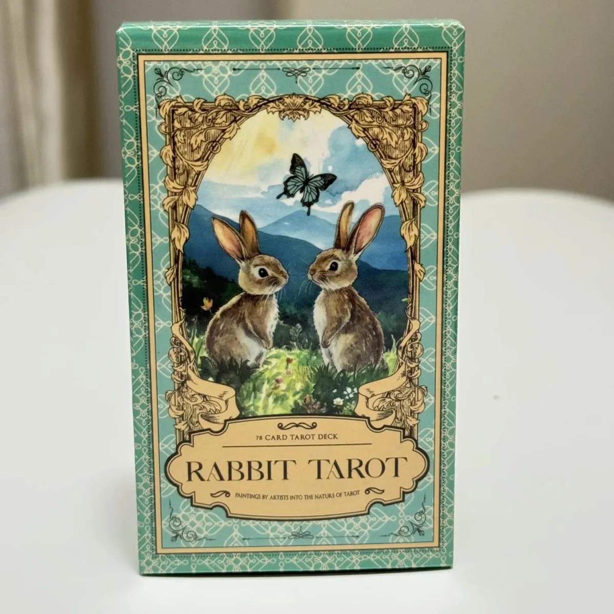 Jeu de Tarot lapin, 78 pièces, jeux de société, cartes aquarelle anglaises, cartes de Divination mignonnes