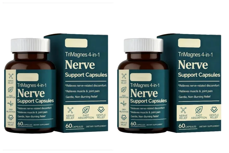 TriMagnes Complesso di magnesio 4 in 1 Capsule da 300 mg con citrato glicinato malato curcuma per il comfort dei nervi Rilassamento muscolare 60 Ct — image 9