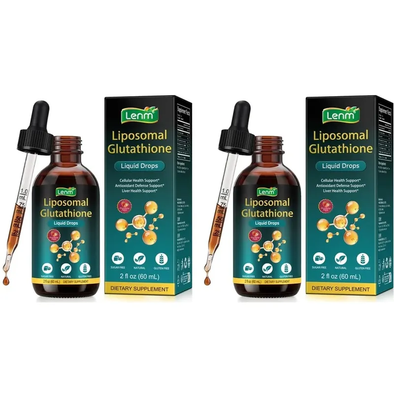 Lenm Liposomal Glutathione Liquid Drops Antioxidant Defense Support with Vitamin C and NAC Sugar Free and Gluten Free 60 ML