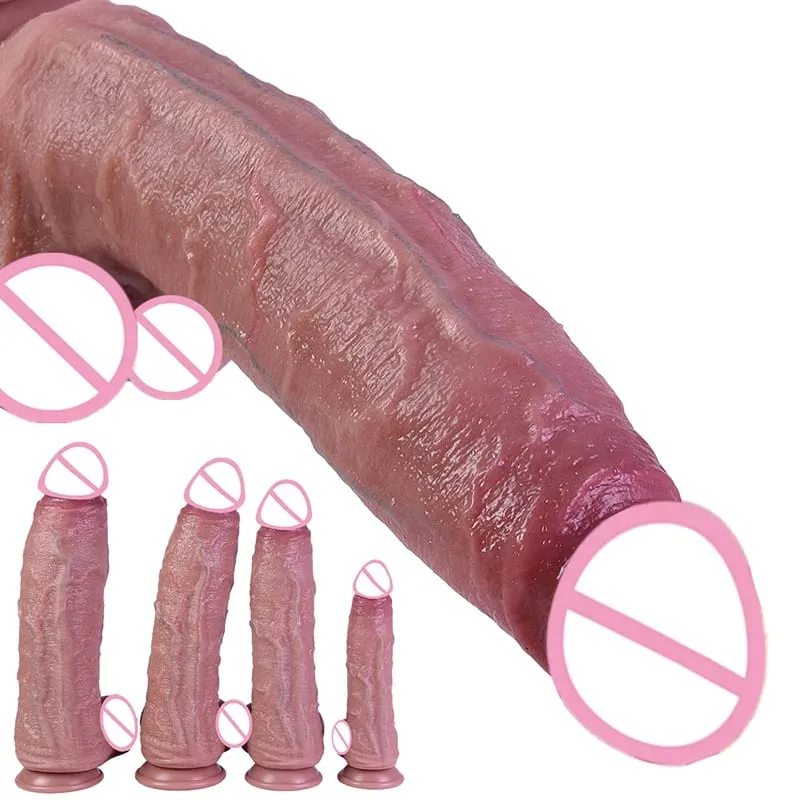 9.8cm Diam New Models Realistic Dildo Soft Silicone Penis with Suction Cup Lifelike Sex Toys for Women Vaginal Anal Masturbation — image 1