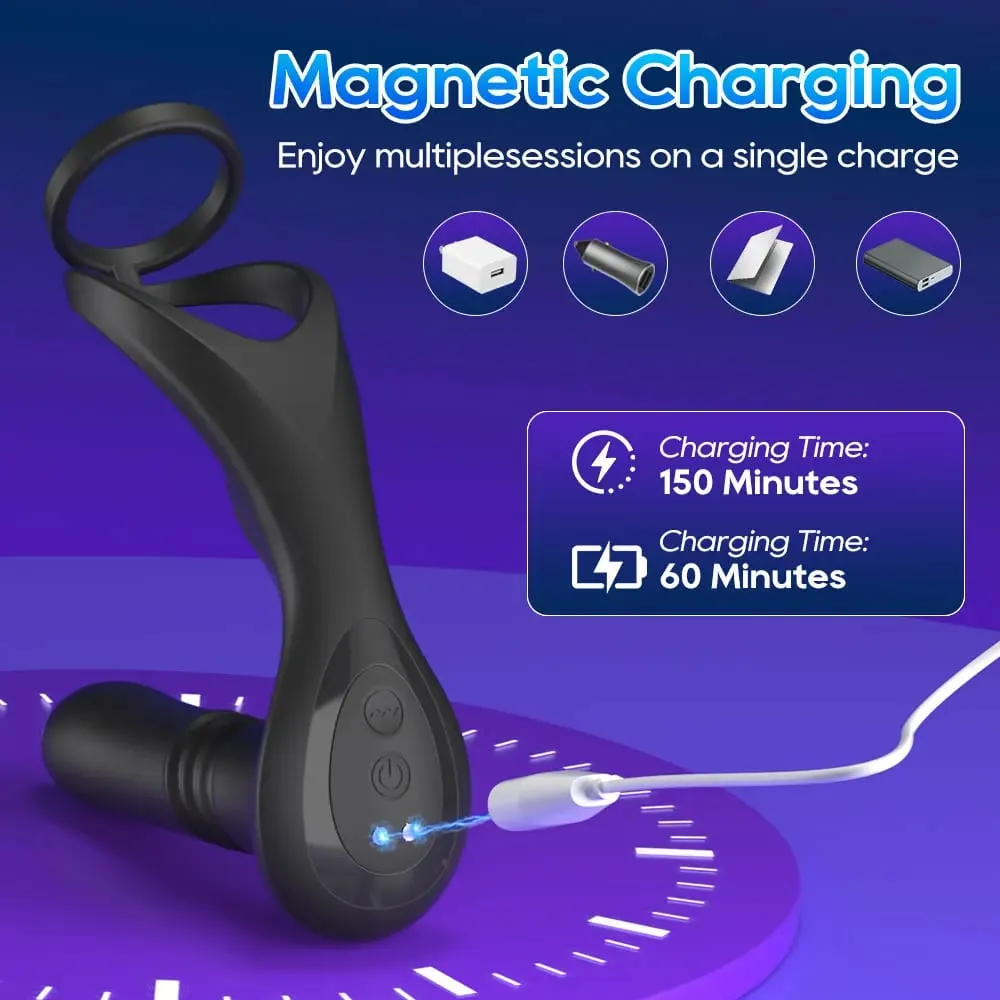 3 in 1 Thrusting Anal Vibrator Remote Control Male Prostate Massager Cock Ring Telescopic Butt Plug Stimulator Sex Toy for Men — image 5