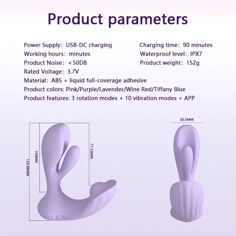 Wearable G Spot Vibrator for Women APP Remote Control 10 Vibration 3 Rotation Modes Clitoral Stimulation Female Orgasm Sex Toy — image 5