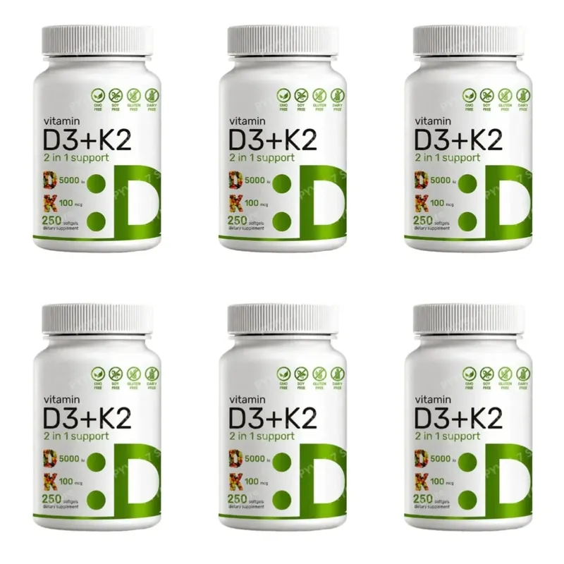 Vitamin D3 K2 Softgels with MK-7 5000 IU Vitamin D3 and 100 mcg Vitamin K2 for Daily Heart Bone & Immune Support 250 Softgels — image 8